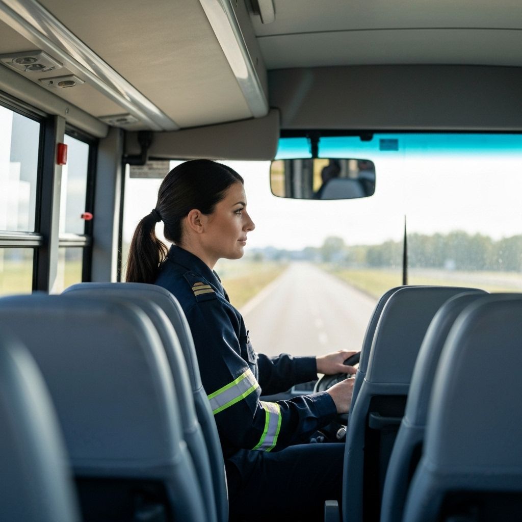 Motorista no interior do autocarro